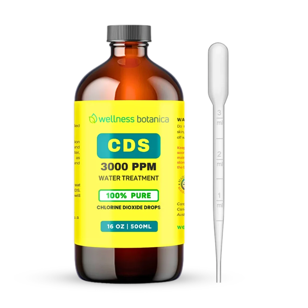 Chlorine Dioxide CDS Water Purification Solution Drops 3000 PPM (16 oz Bottle)